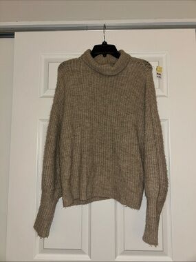 Express Taupe Cowl Neck Sweater